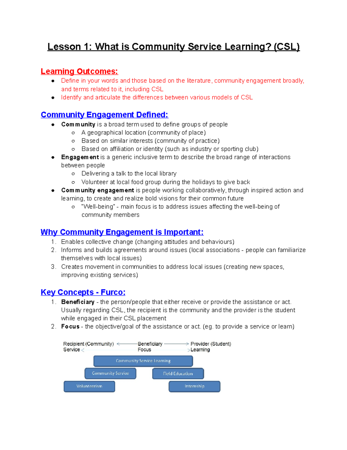 Lesson 1 What Is Community Service Learning Lesson 1 What Is 