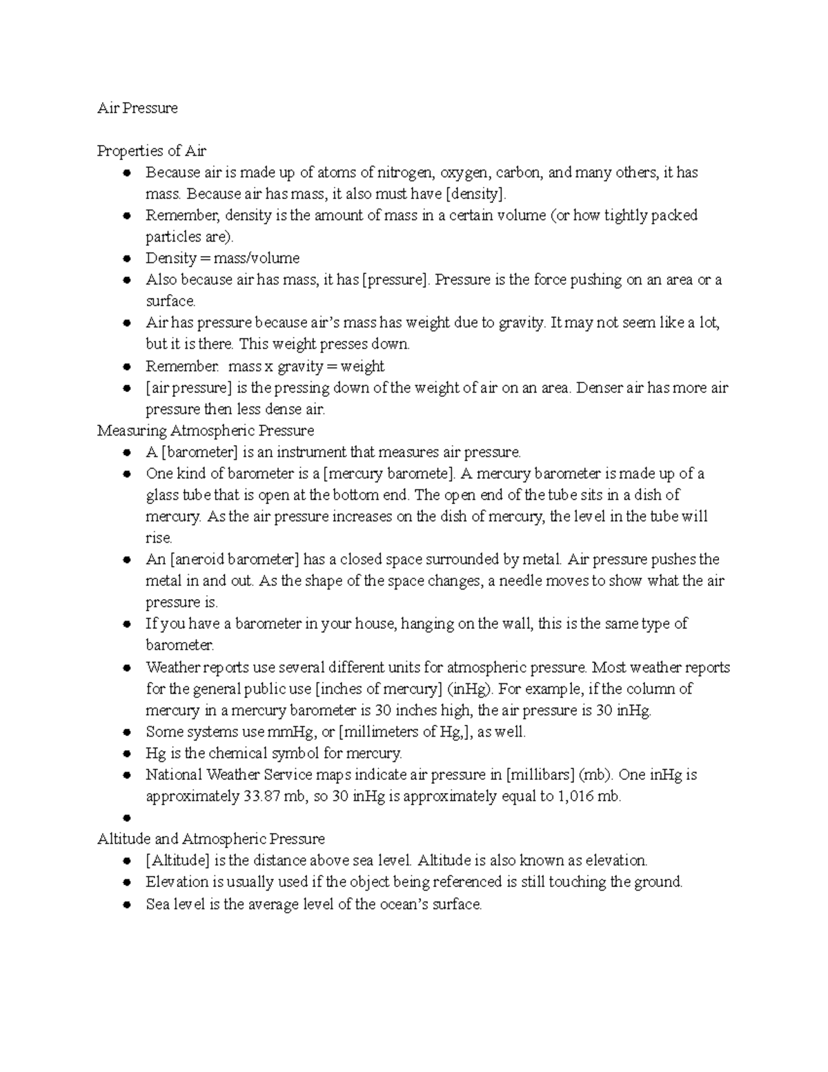 Copy of Ariana Copeland Air Pressure notes Air Pressure