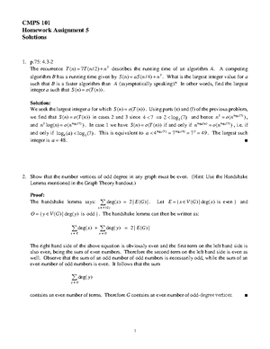 Homework 7 Answers - CMPS 101 Homework Assignment 7 Solutions 1. B-4 ...
