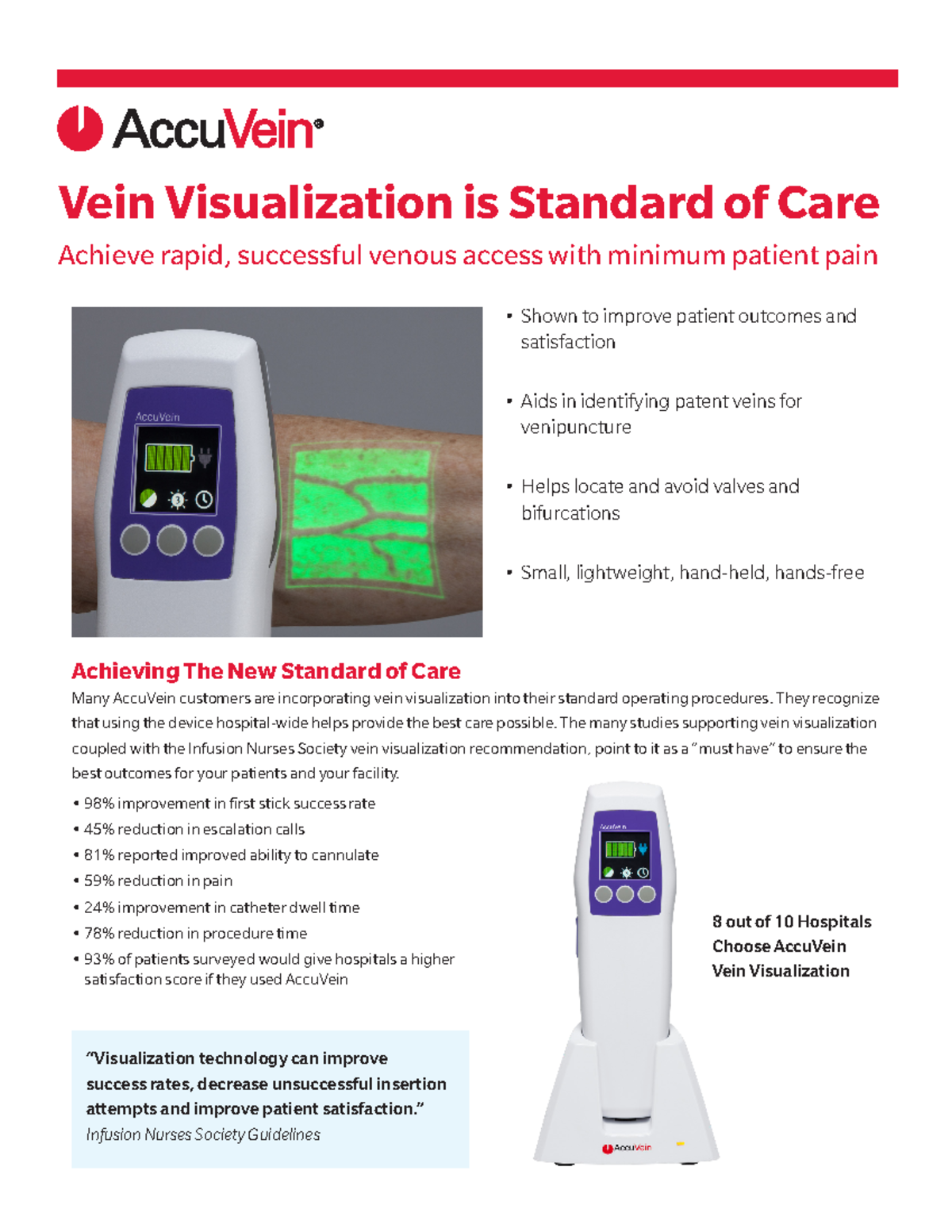 AV500 Data Sheet Medical Device For Viewing Veins - Vein Visualization ...