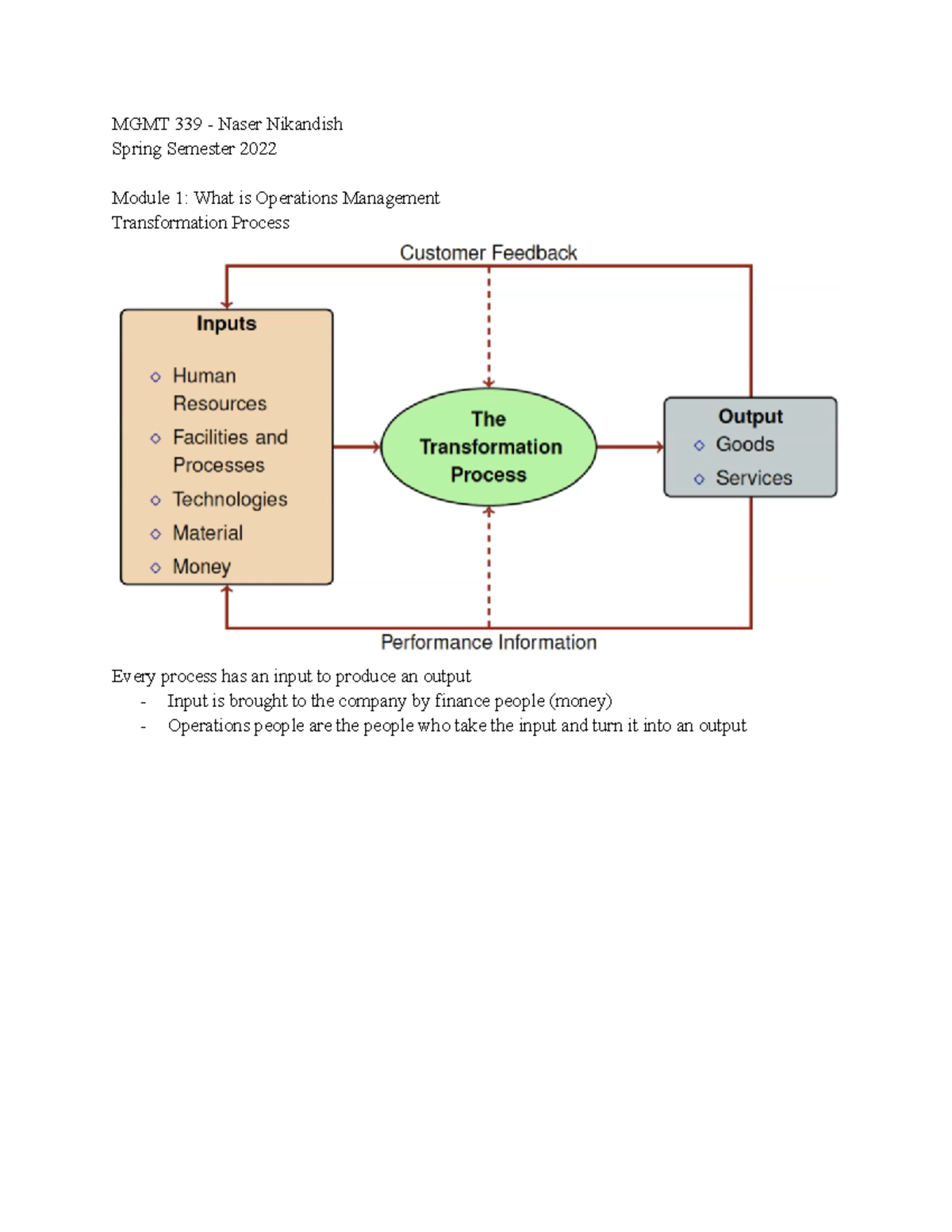 MGMT 339 Lecture Notes - MGMT 339 - Naser Nikandish Spring Semester ...