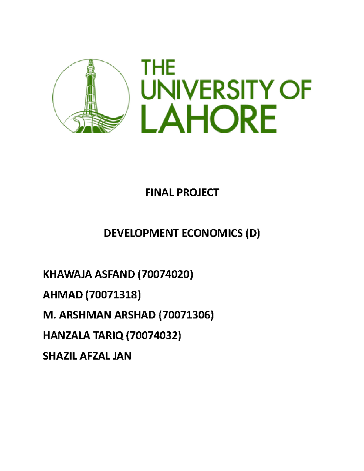 Development economics final project - FINAL PROJECT DEVELOPMENT ...
