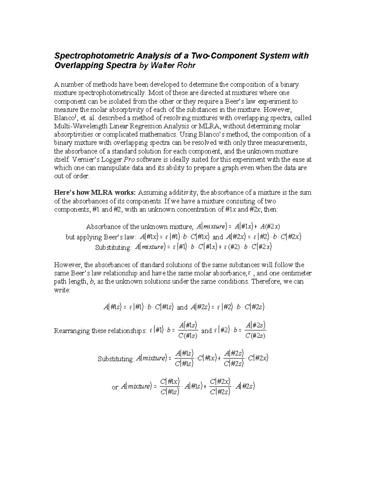Scribfree enjoy Spectrophotometric Analysis of a