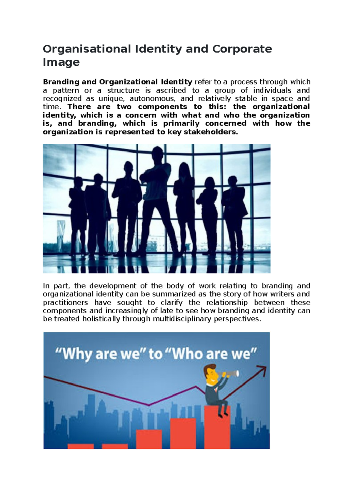 Organisational Identity and Corporate Image Organisational Identity