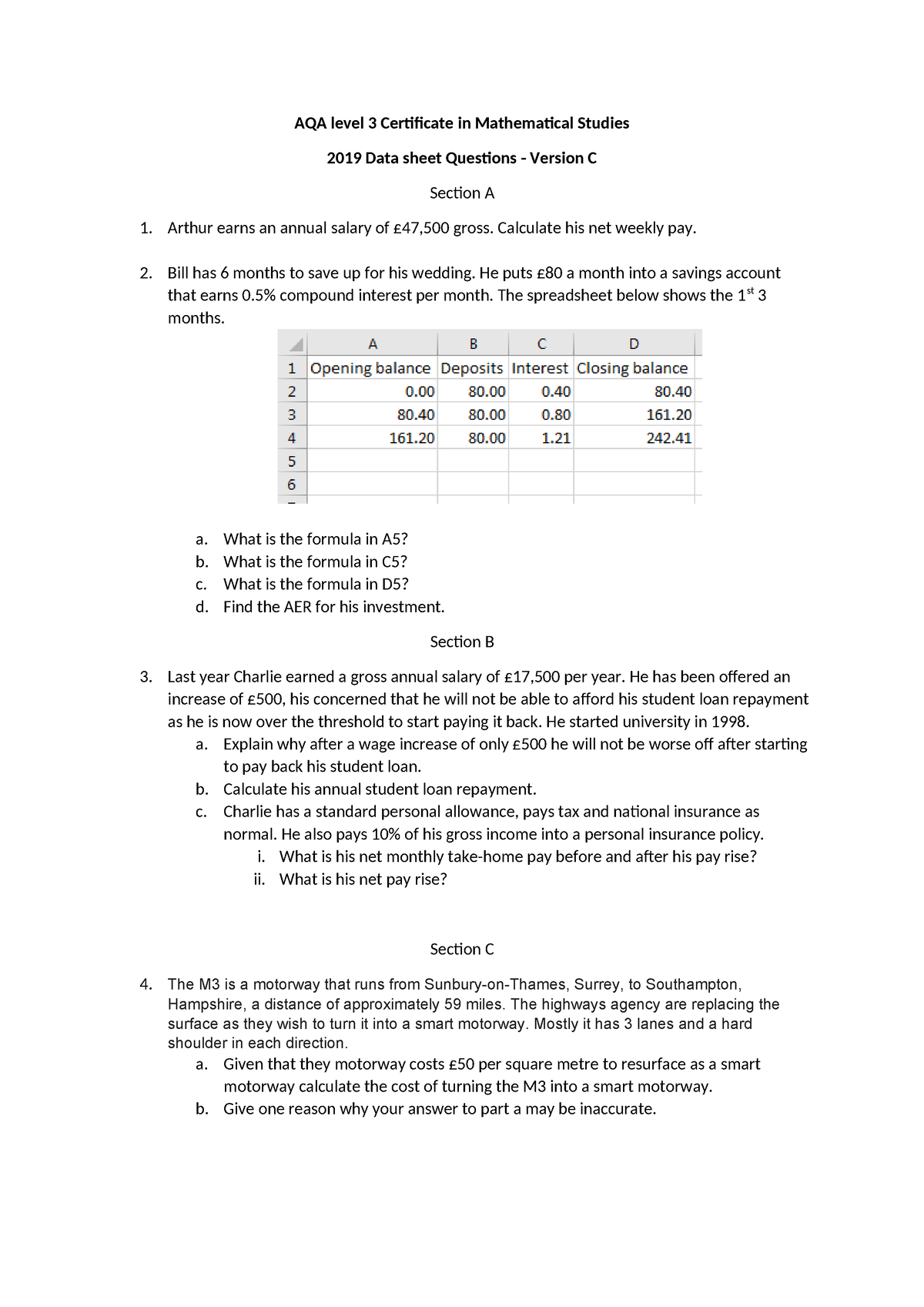 Aqa level 3 certificate in mathematical studies 2 - AQA level 3 ...