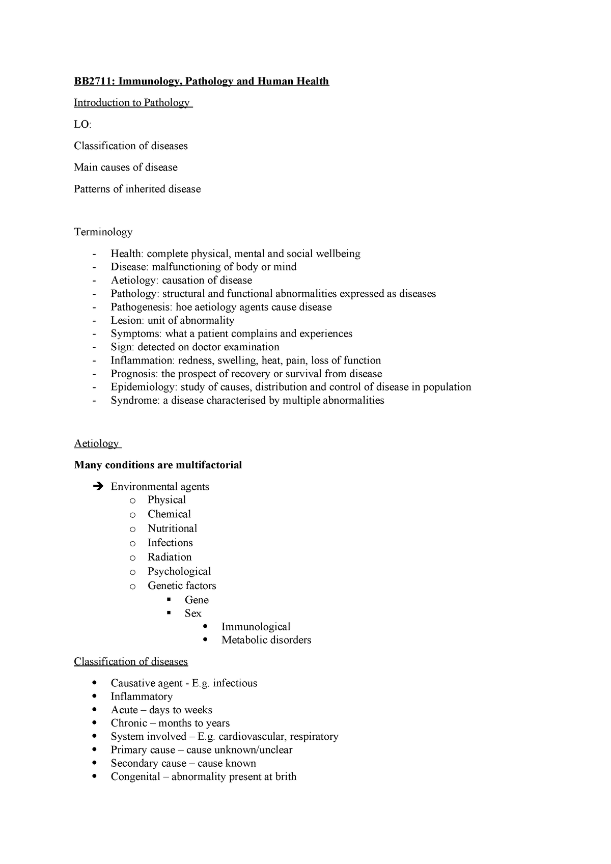 B B2711 Immunology And Pathology - BB2711: Immunology, Pathology And ...