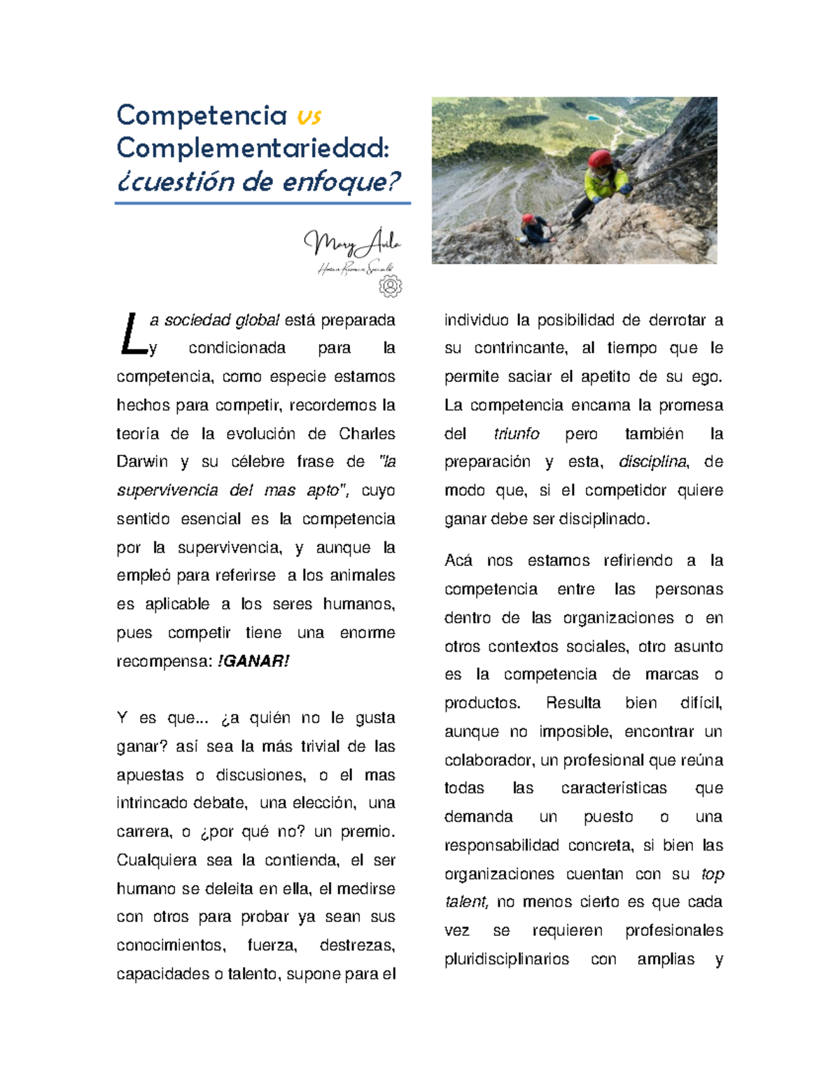 Competencia VS Complementariedad - MARY Ávila - Competencia vs ...
