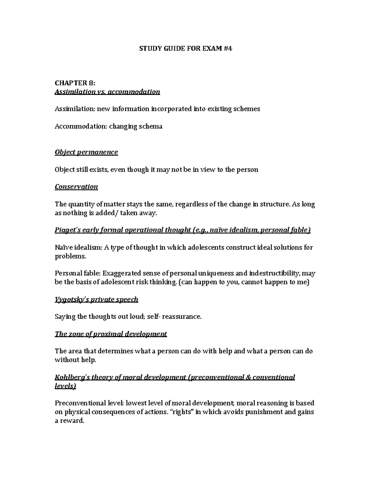 4th study guide STUDY GUIDE FOR EXAM 4 CHAPTER 8 Assimilation