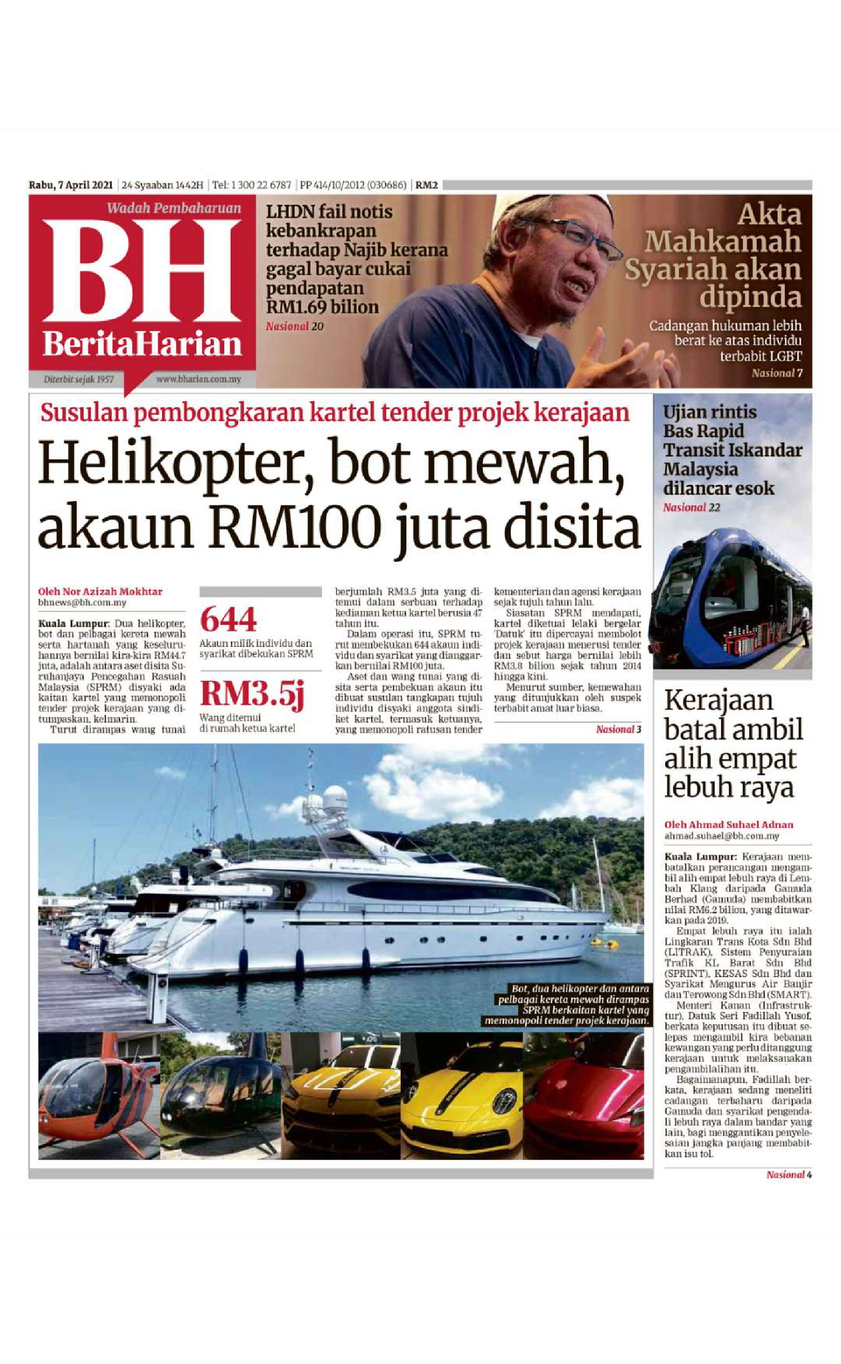 Berita Harian 070421 - newspaper for reference - Accounting 