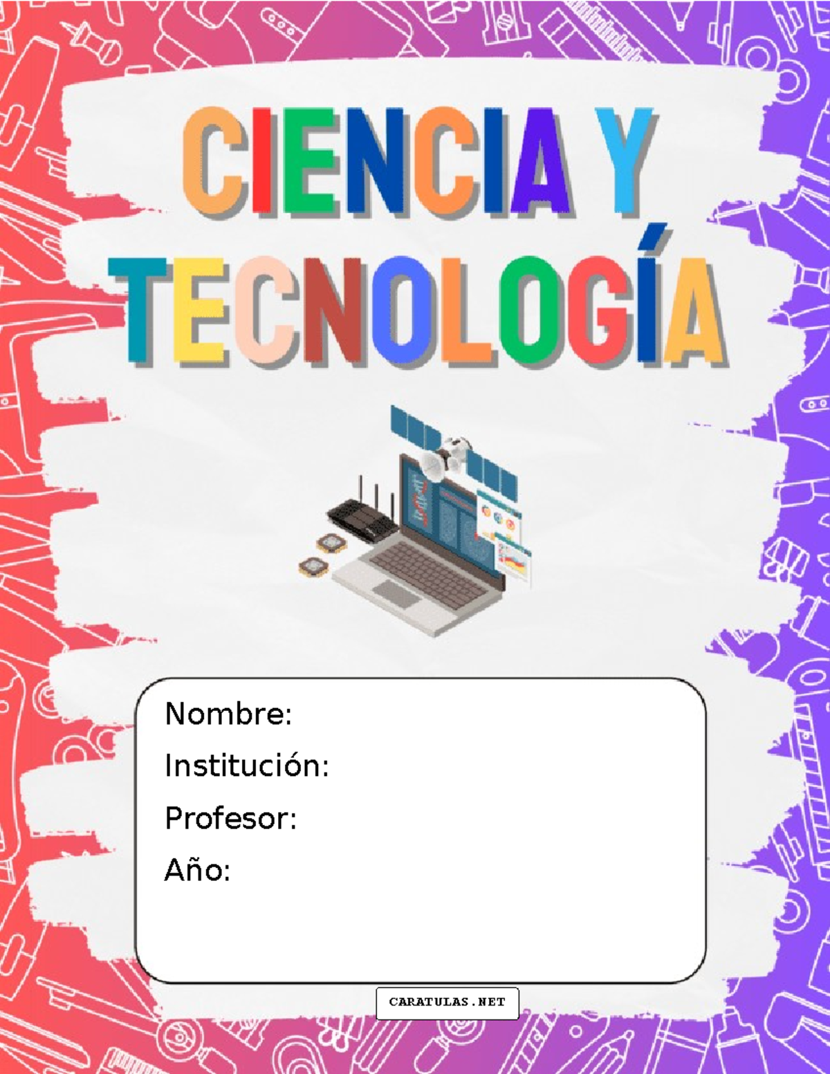 Caratula ciencia y tecnologia secundaria - Poesia ala madre - Nombre
