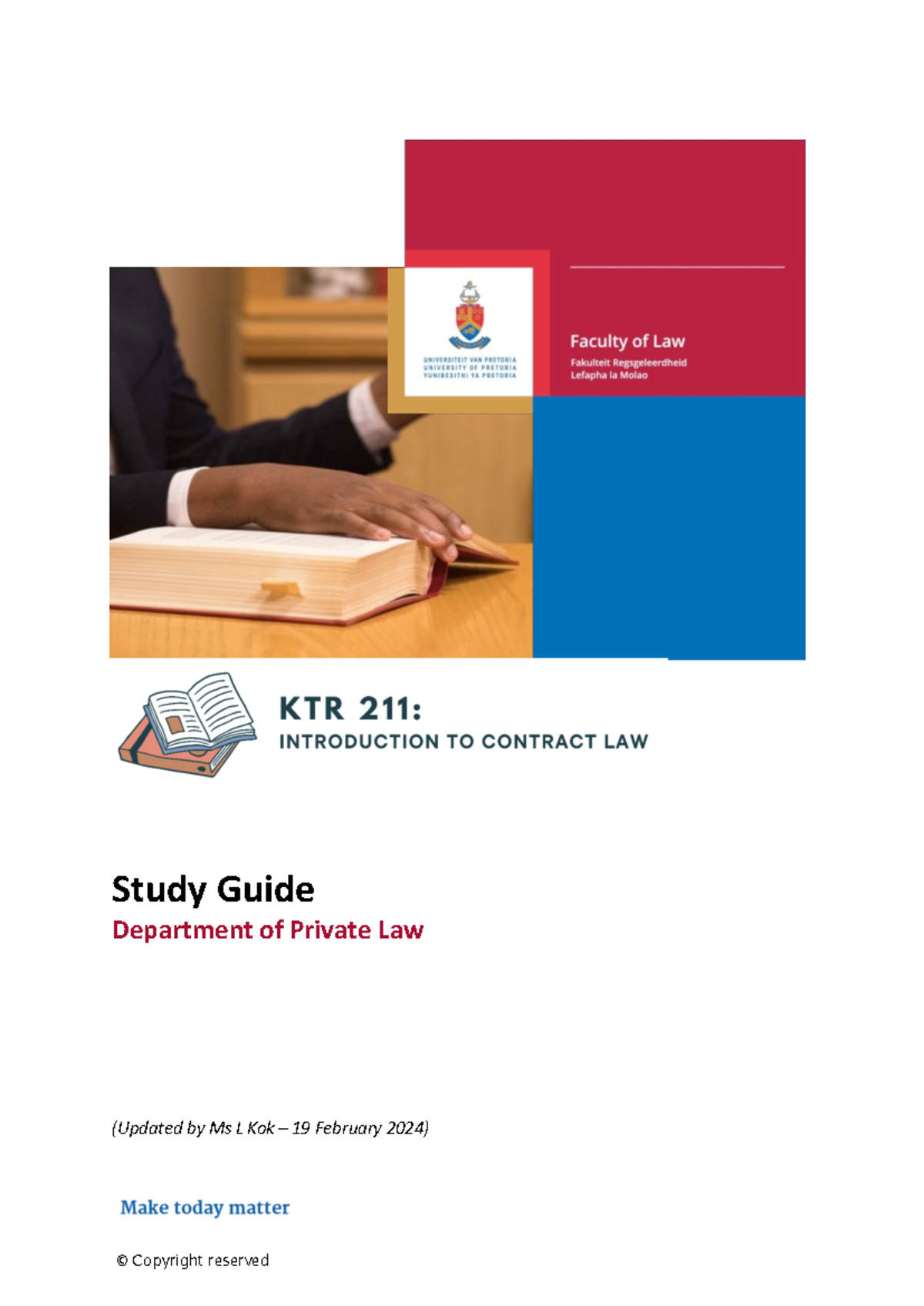 Study guide 2024 © Copyright reserved Study Guide Department of