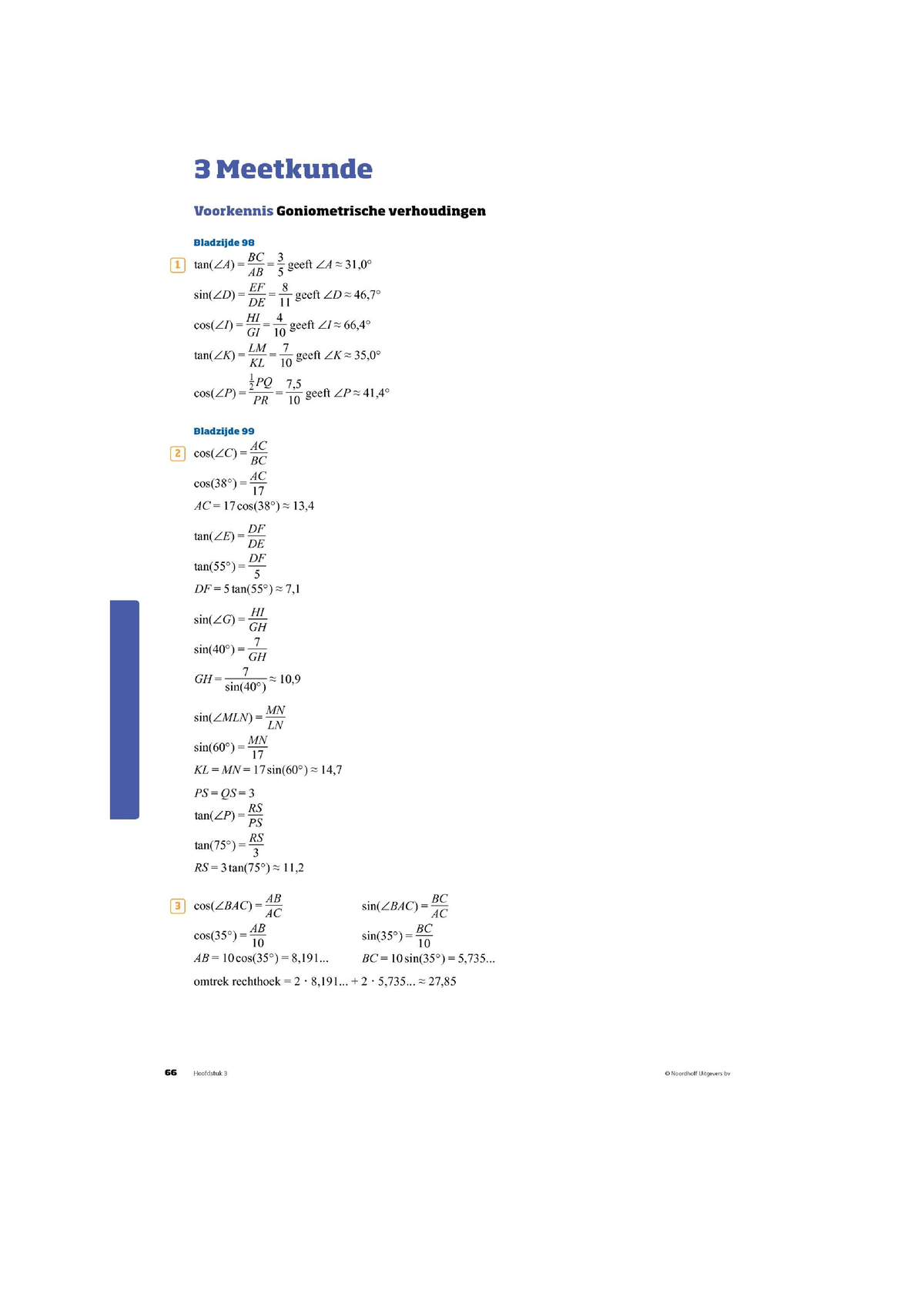 4 VWO Wis B H3 Uitwerkingen - Wiskunde B - Studeersnel