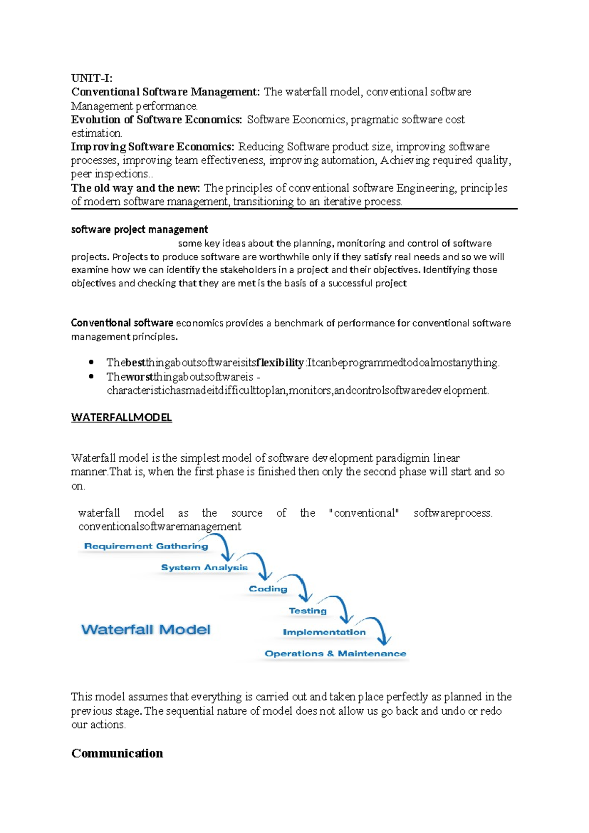 SPM UNIT-1 - CSE JNTUK R20 SOFTWARE PROJECT MANAGEMENT NOTES - UNIT-I ...