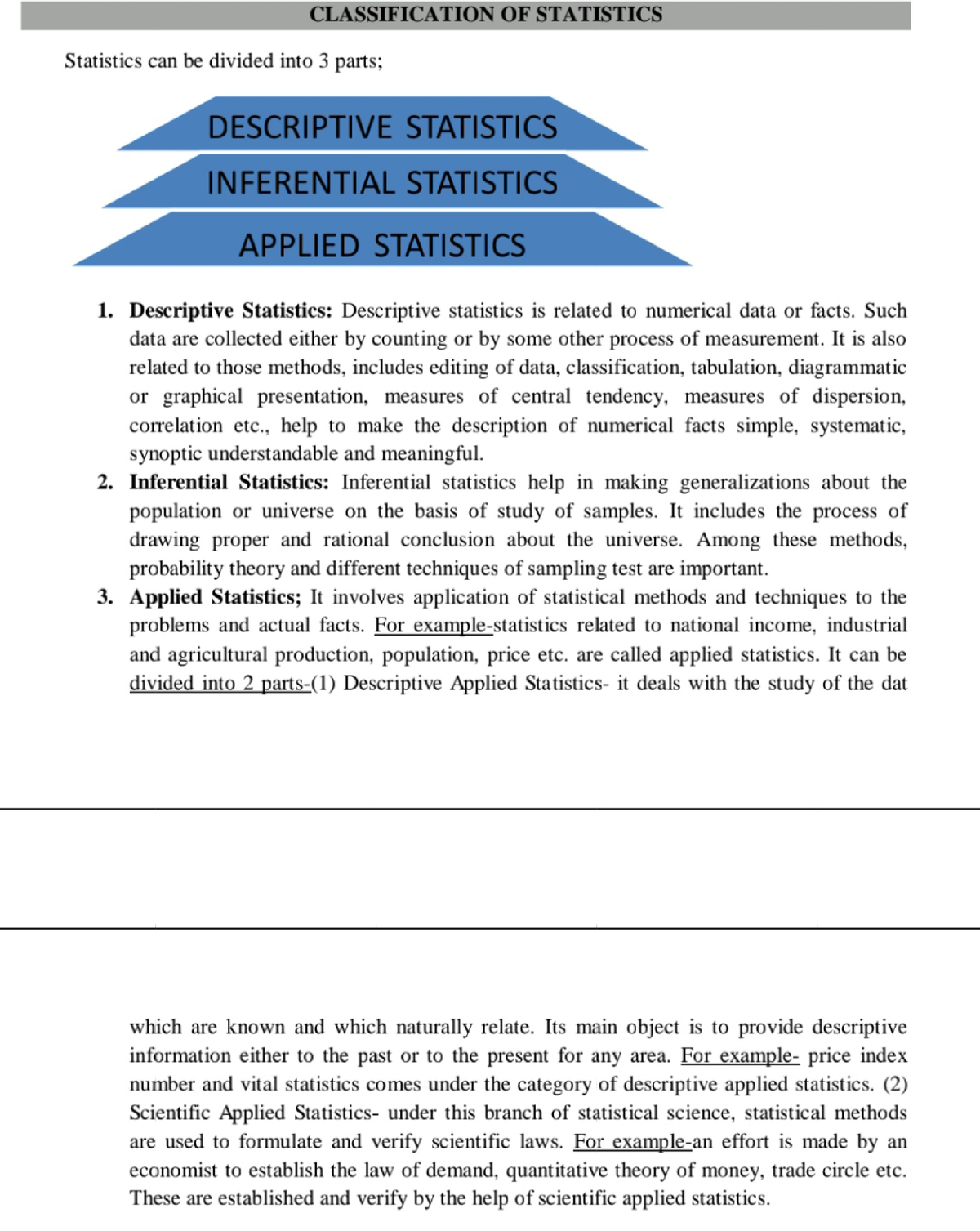 Classifications Of Statistics - Statistics - Studocu