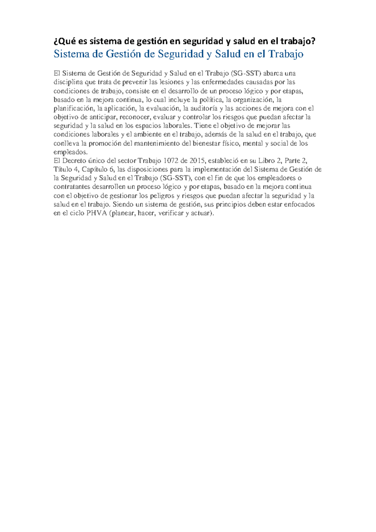 Sistema de Gestión de Seguridad y Salud en el Trabajo jorge - ¿Qué es ...
