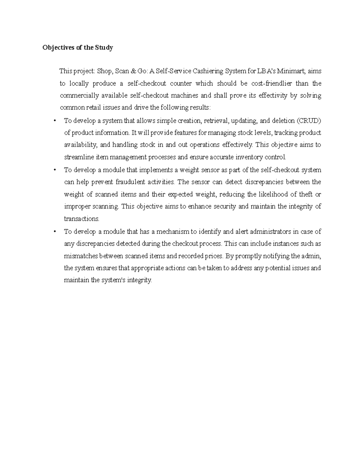 Objectives of the Study - It will provide features for managing stock ...