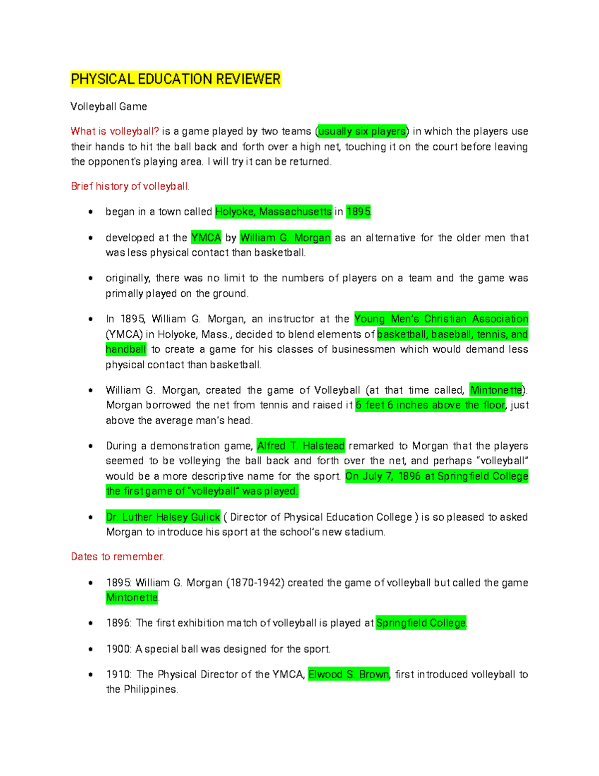 PE Reviewer 13 goods to PHYSICAL EDUCATION REVIEWER Volleyball