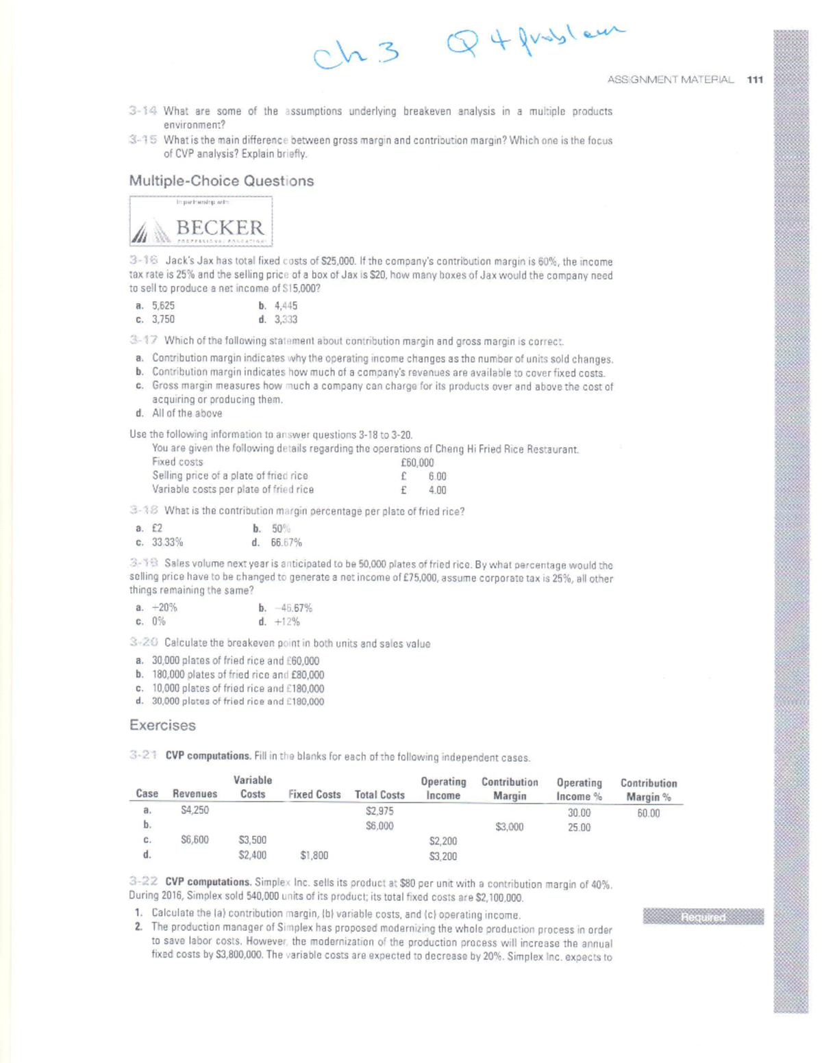 Acc 303 EXEC Ch 3 CVP Analysis - Introduction to Managerial Accounting ...