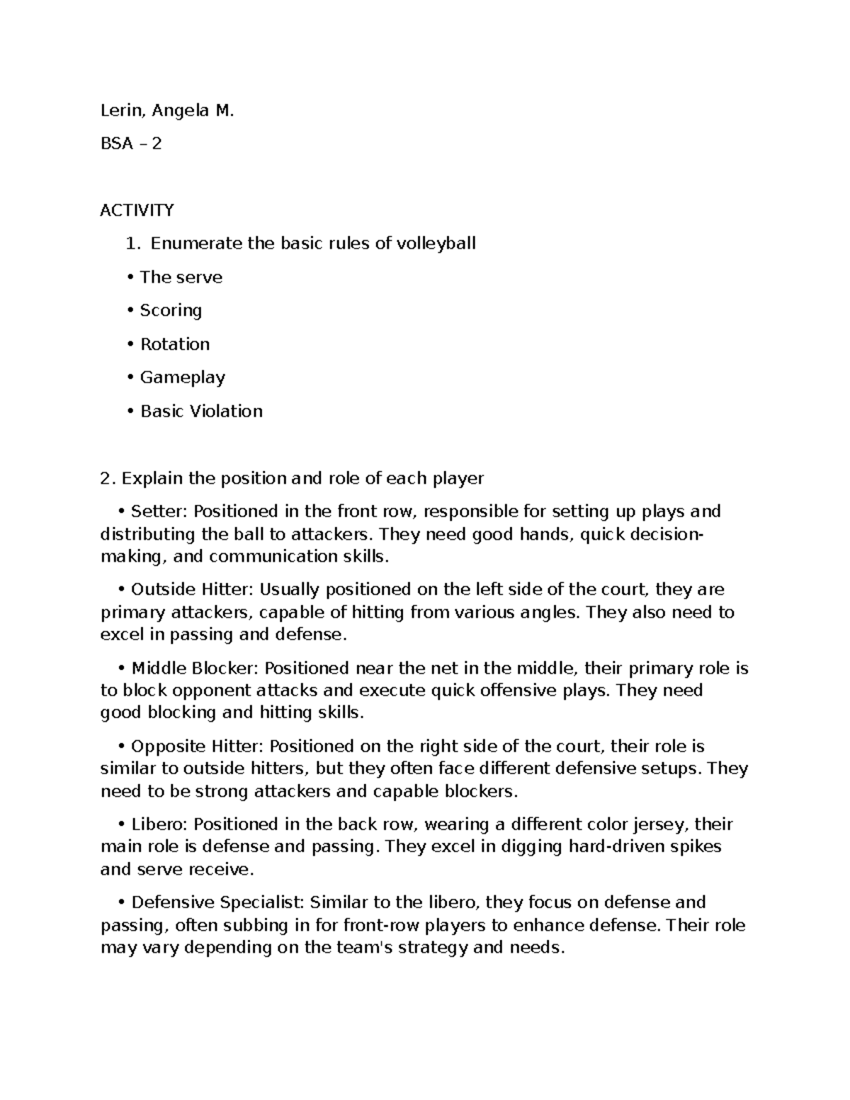 Activity Lerin, Angela BSA2 - Lerin, Angela M. BSA – 2 ACTIVITY 1 ...