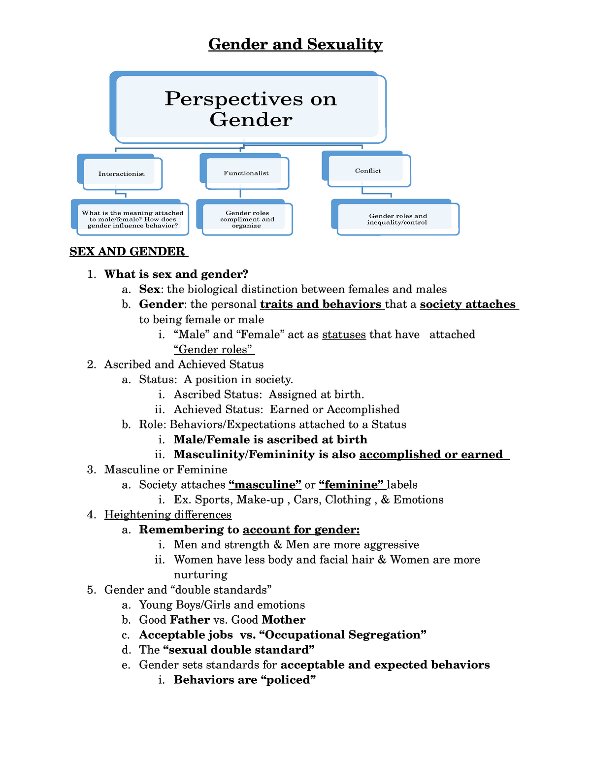 Gender And Sexuality Introduction To Sociology As A Discipline That