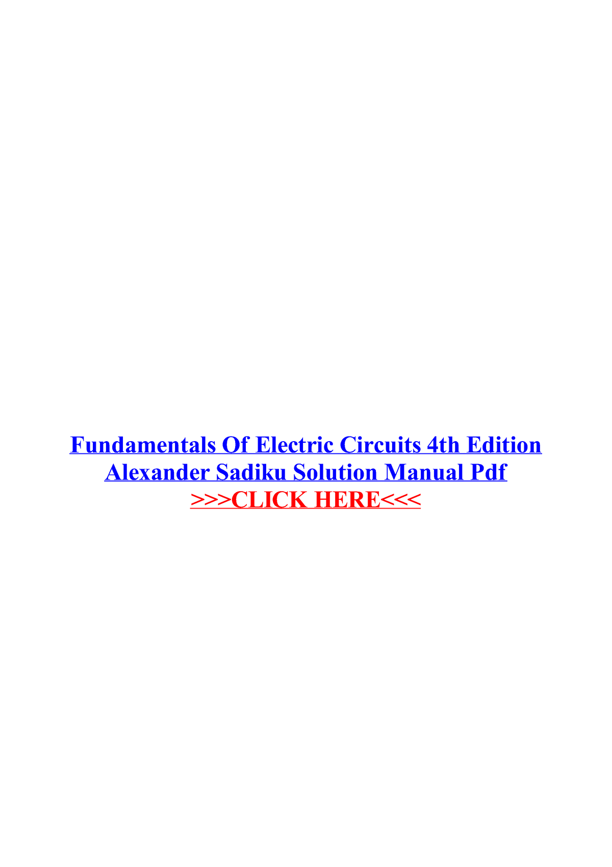 Fundamentals Of Electric Circuits 4th Ed - Fundamentals Of Electric ...