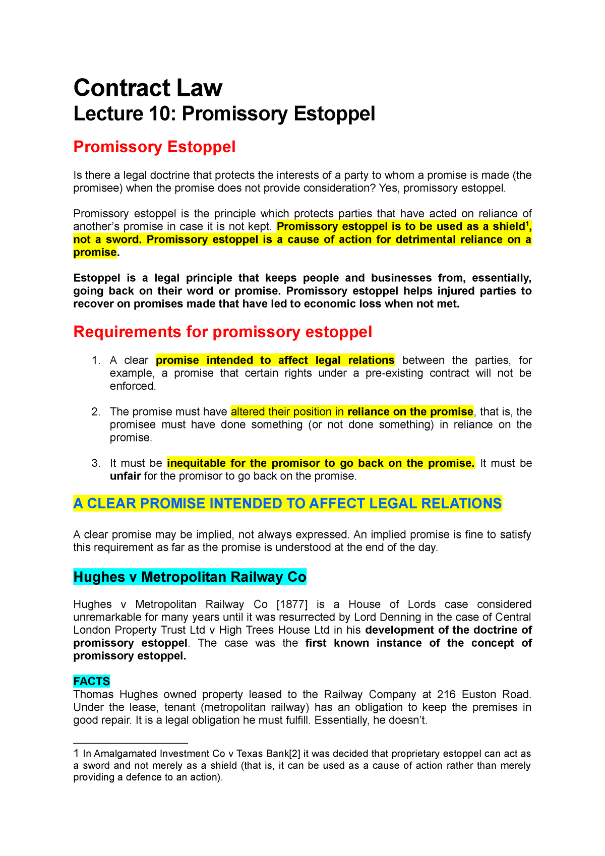 estoppel vs assignment of lease