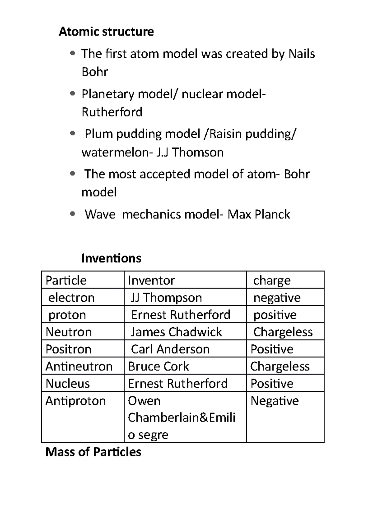 Atomic Structure - It is useful - Atomic structure The first atom model ...