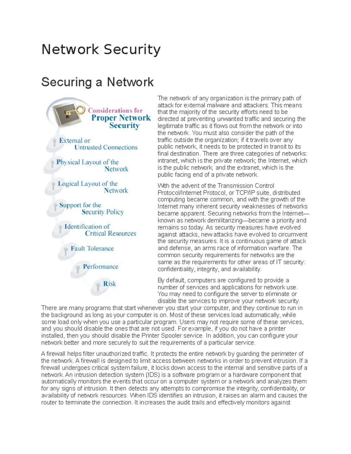 Network Security - IT Access and Protection - Network Security Securing ...