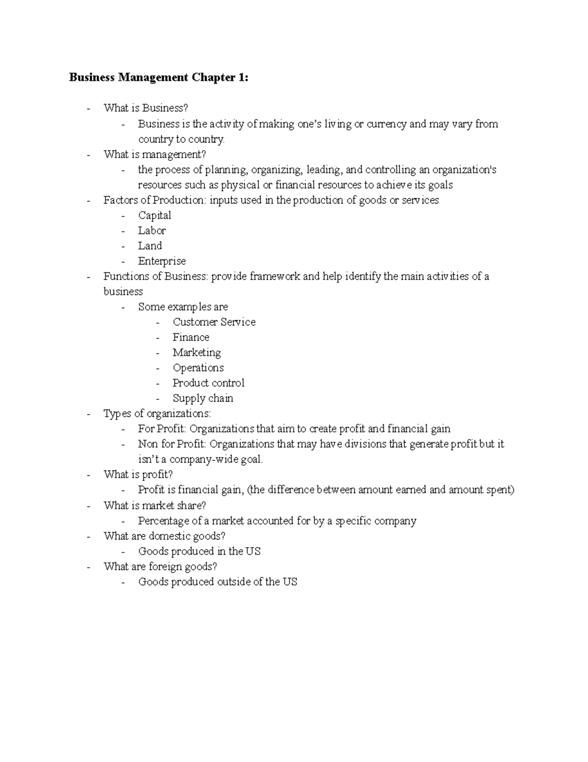 Business Management Chapter 1 - What Is Management? The Process Of ...