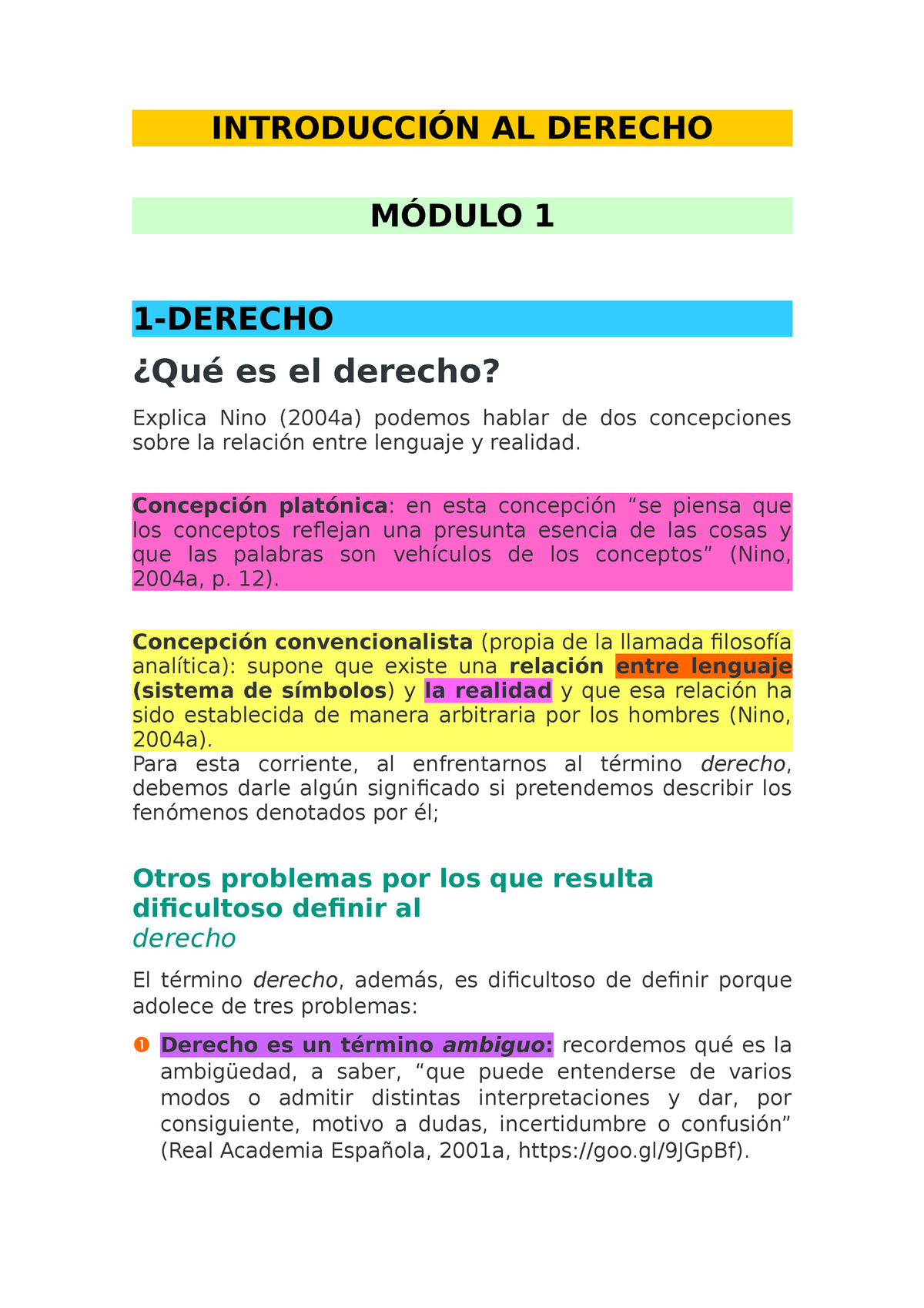 Resumen Intro Al Derecho IntroducciÓn Al Derecho MÓdulo 1 1 Derecho ¿qué Es El Derecho 3262