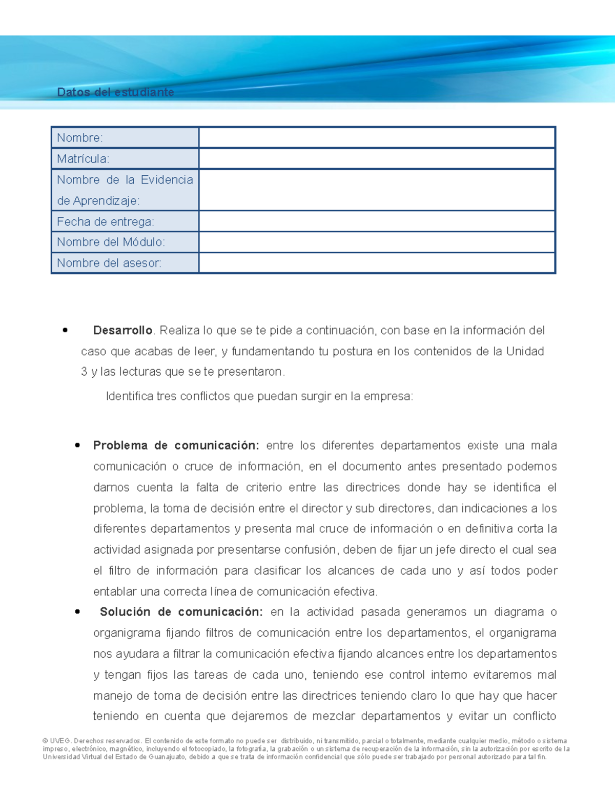 Comunicacion efectiva del lider uveg - Datos del estudiante Nombre ...