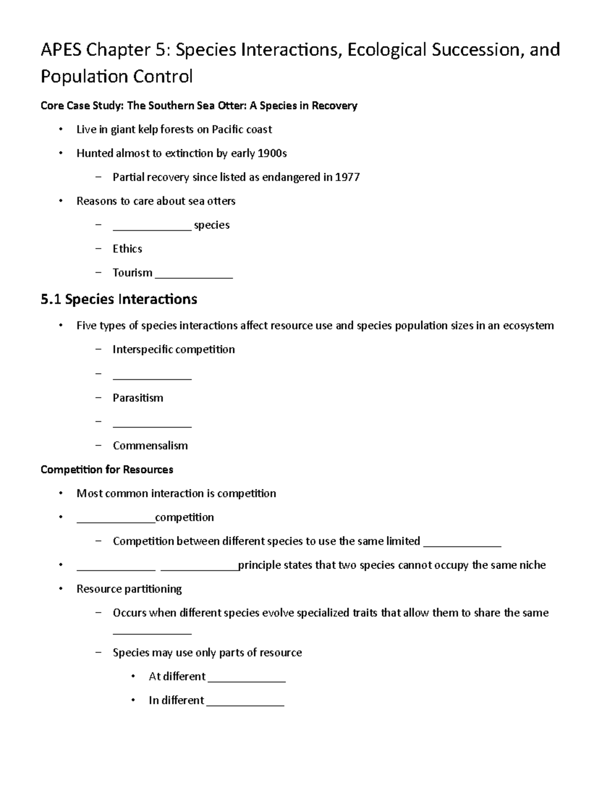 APES+Chapter+5+Species+Interactions+%28Student%29 - APES Chapter 5 ...