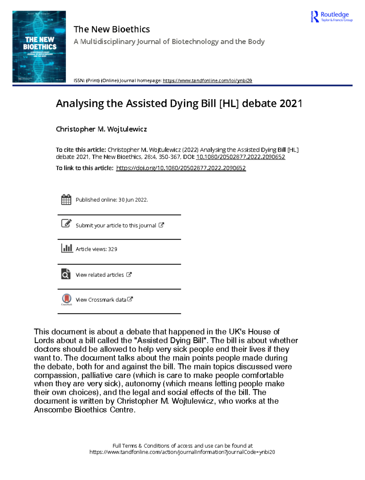 Analysing The Assisted Dying Bill HL Debate 2021 - Full Terms ...