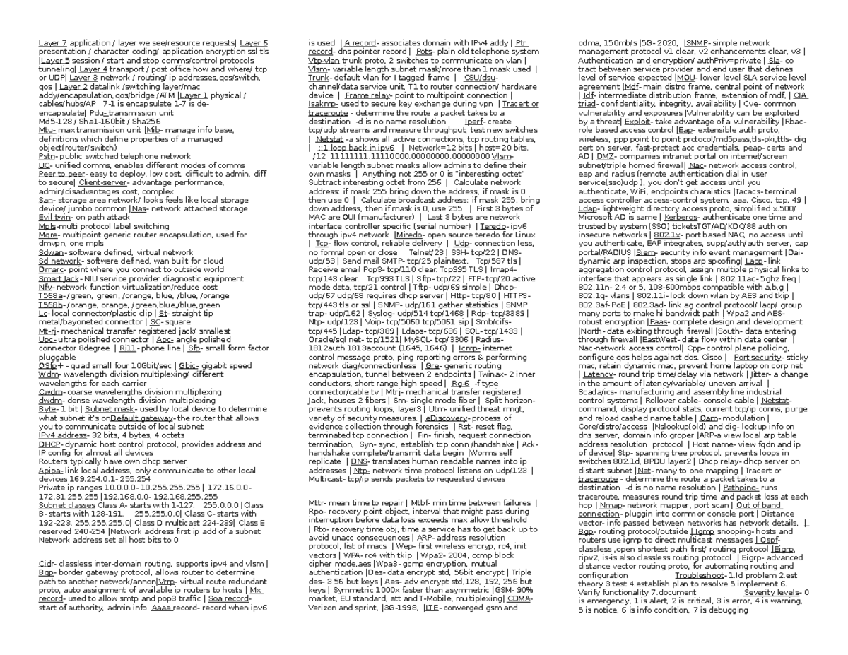 Net+ Study Layer 7 application / layer we see/resource requests