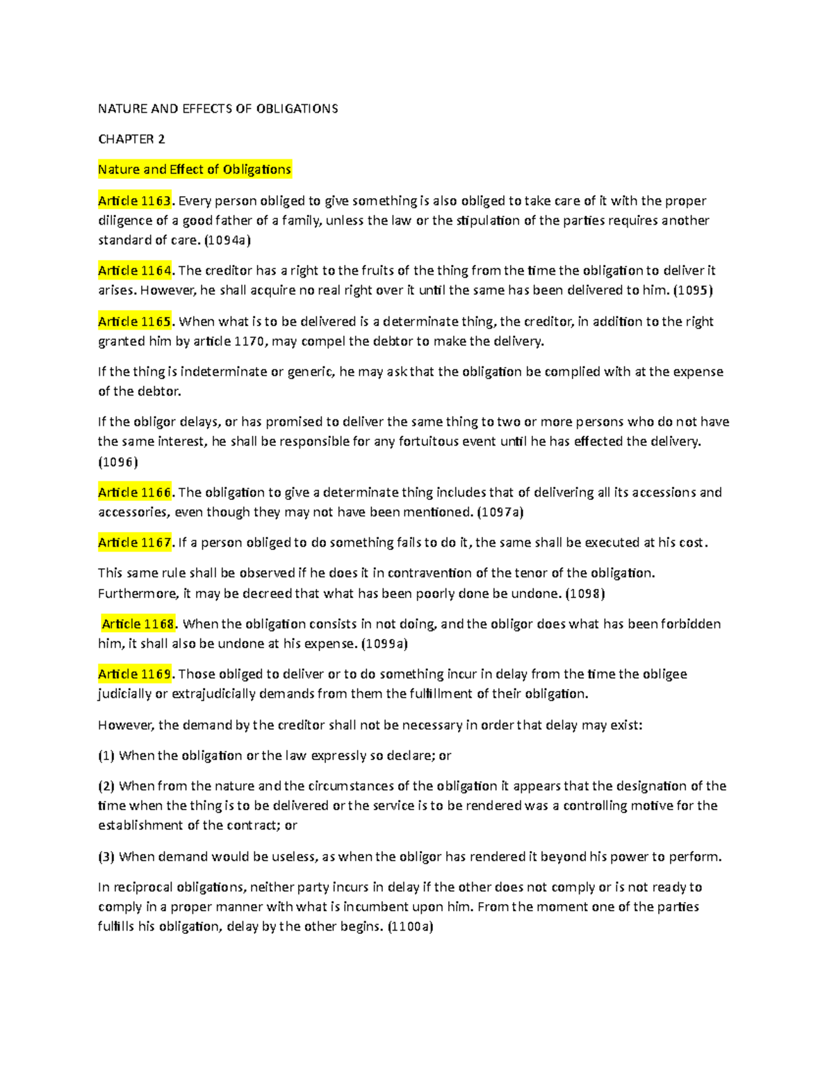 Module 2 Nature AND Effects OF Obligations - NATURE AND EFFECTS OF ...