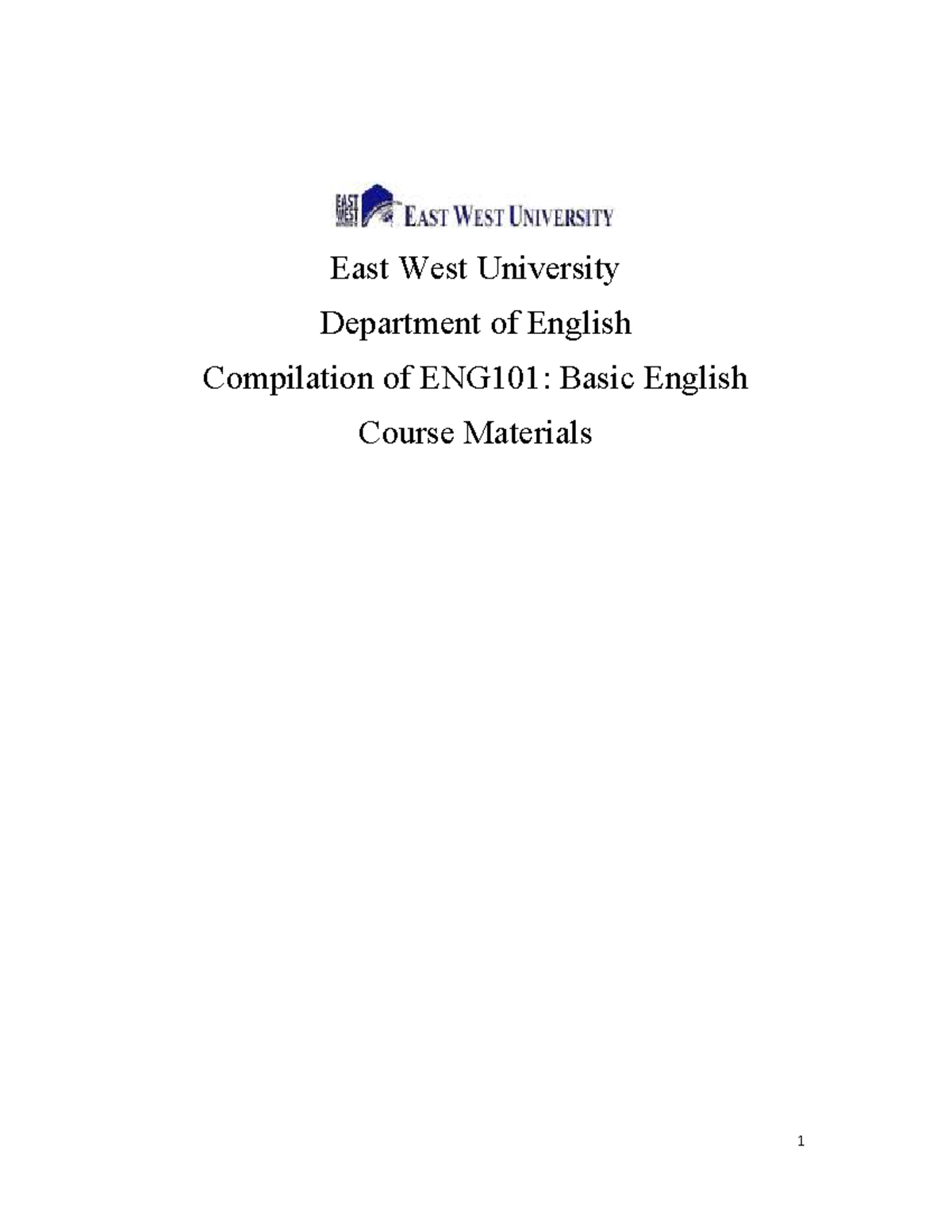 Eng 101 Compilation For Spring 2023 East West University Department Of English Compilation Of Eng 101 Compilation For Spring 2023 East West University Department Of English Compilation Of
