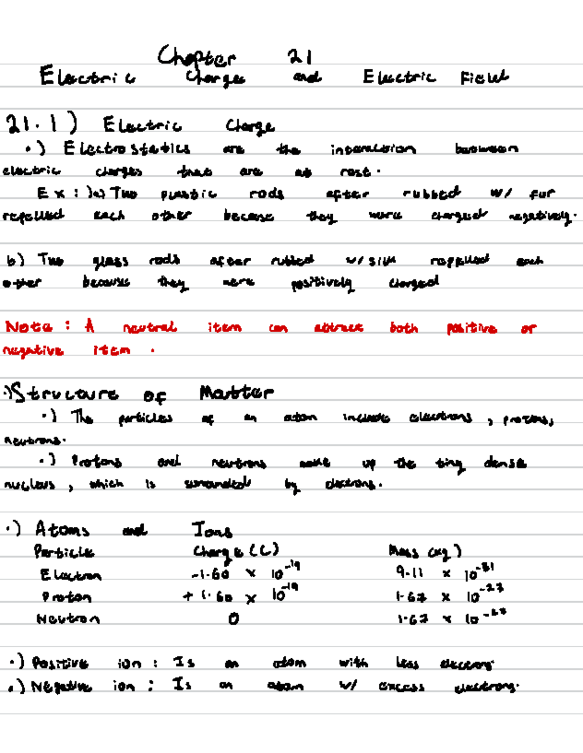 Electric Charge And Electric Field - Chapter 21 Electric Charge and ...
