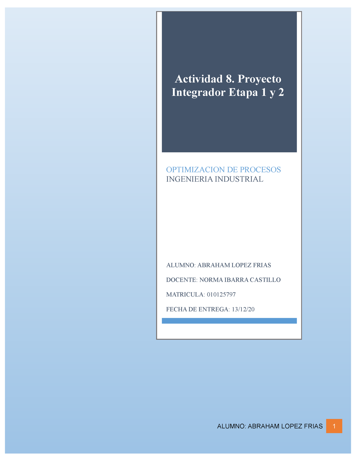 ACT 8 #ALF Proyecto Integrador Etapa 2 - Actividad 8. Proyecto ...