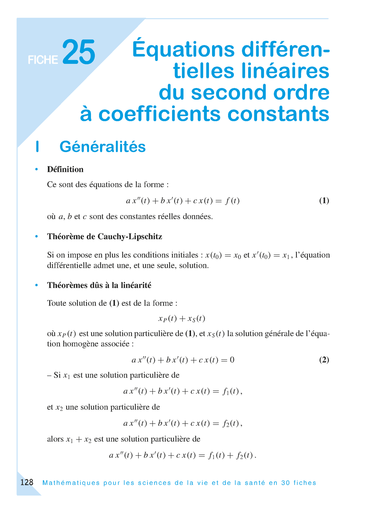 25 Equations Differentielles Linéaires Du Second Ordre à Coefficients ...