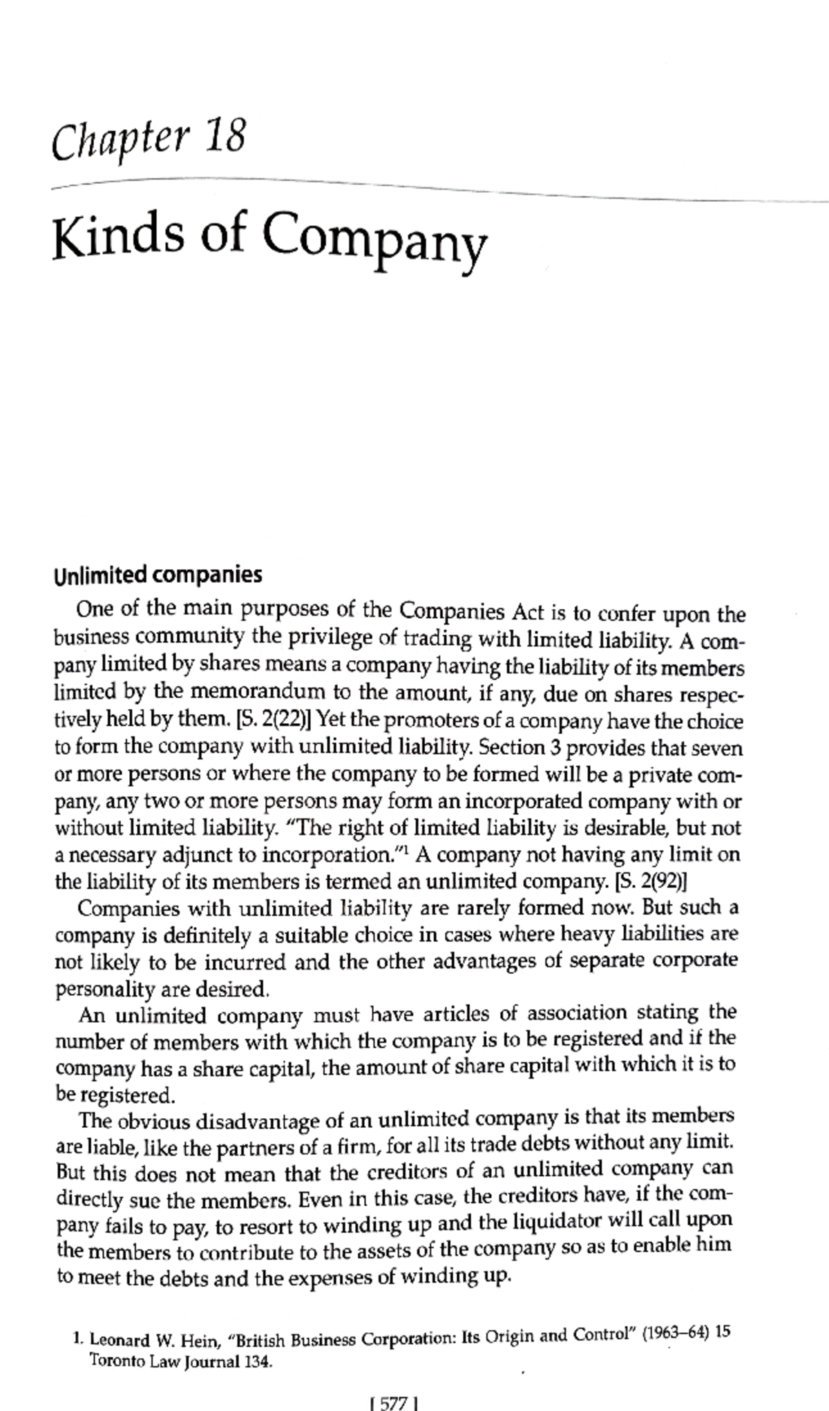 Kinds OF Company - Chapter 18 Kinds of Company Unlimited companies One ...