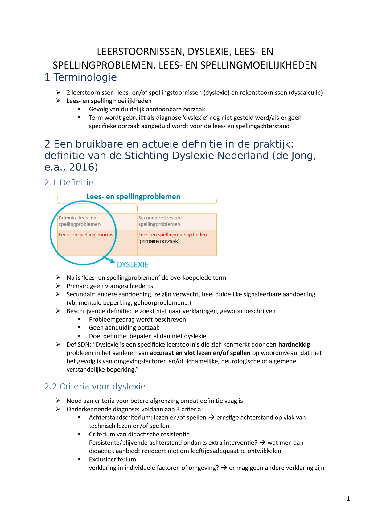 Sv H3 Leerstoornissen Dyslexie Assessment Van Lezen Spellen En