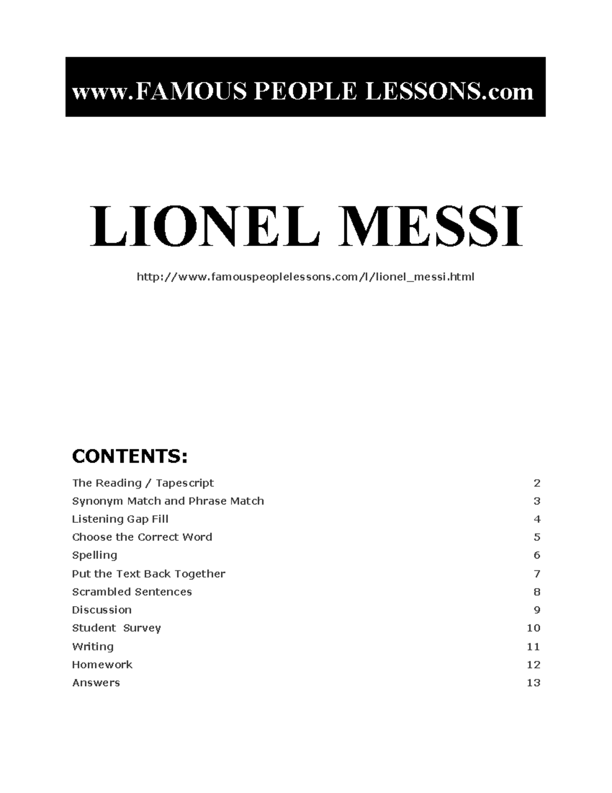 Lionel messi - FAMOUS PEOPLE LESSONS LIONEL MESSI ...