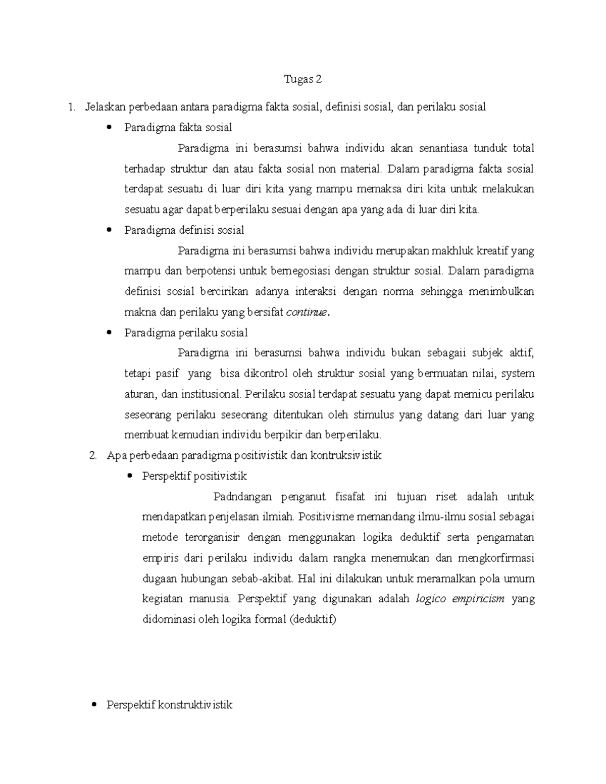 Paradigma Fakta Sosial Dalam Paradigma Fakta Sosial Terdapat Sesuatu