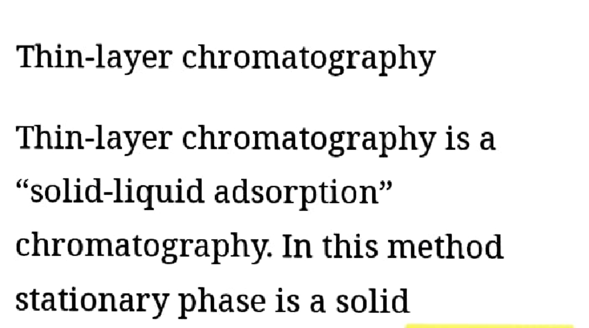 Thinlayer Chromatography Bsc.Forensic Science MKU Studocu