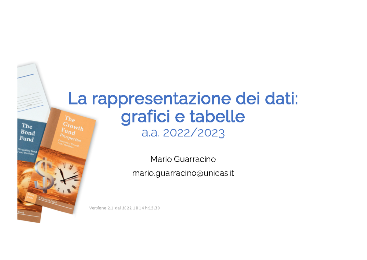 Lezione 04 grafici e tabelle - La rappresentazione dei dati: grafici e ...