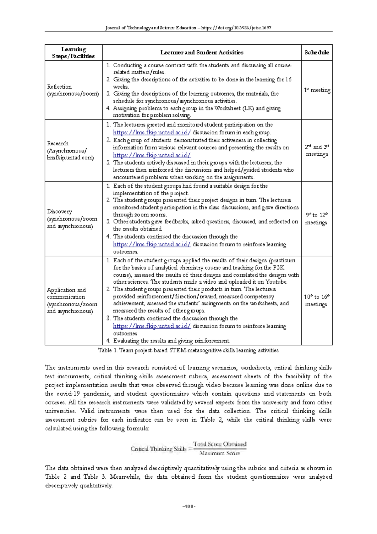 Chemistry (12) - Journal of Technology and Science Education – doi/10. ...