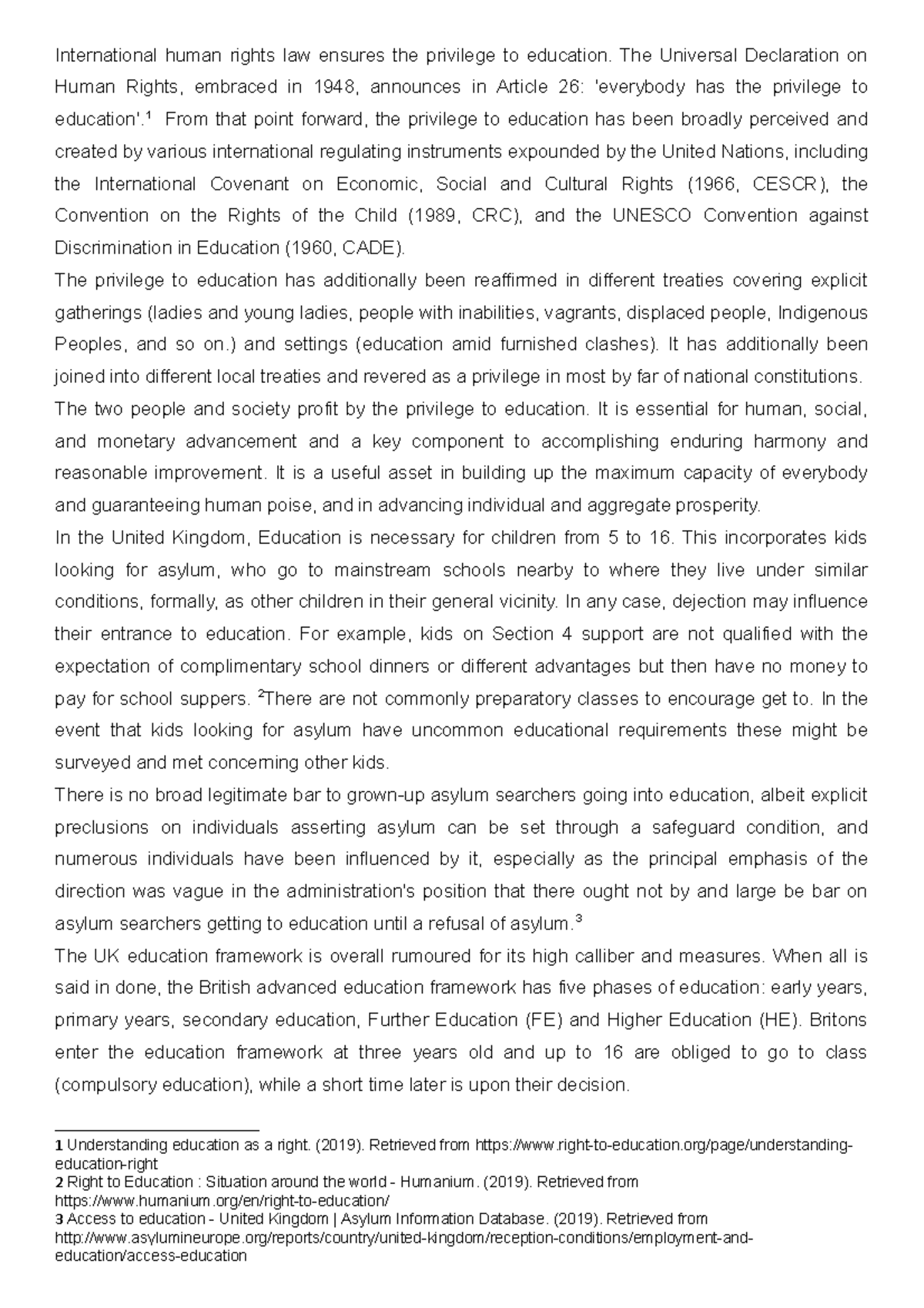 Human rights law assignment - International human rights law ensures ...