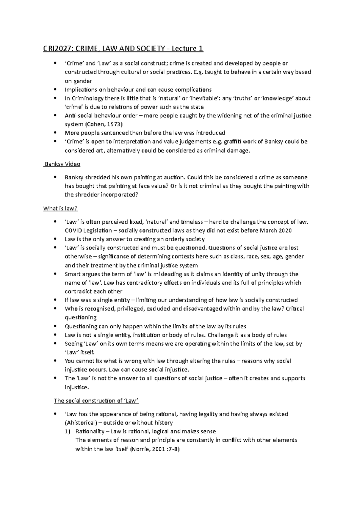 CRI2027 Lecture 1 Helen Baker CRI2027 EdgeHill Studocu