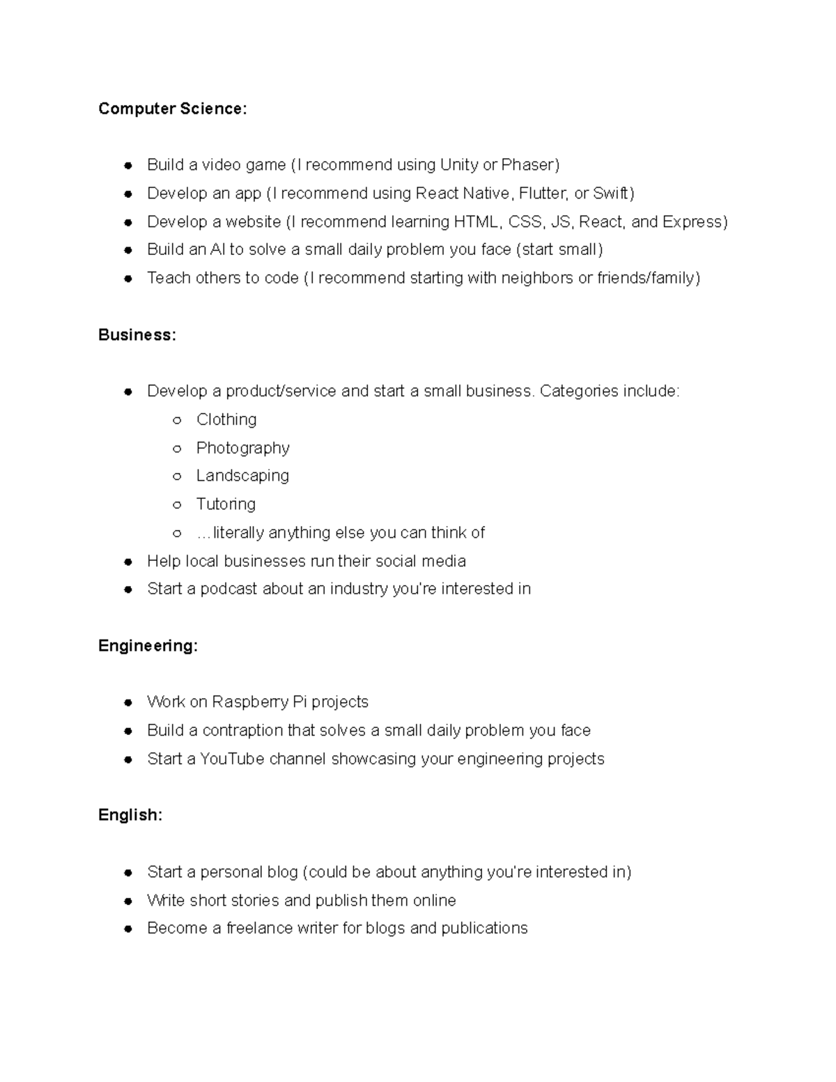 Summer Project Ideas - Computer Science: Build a video game (I ...