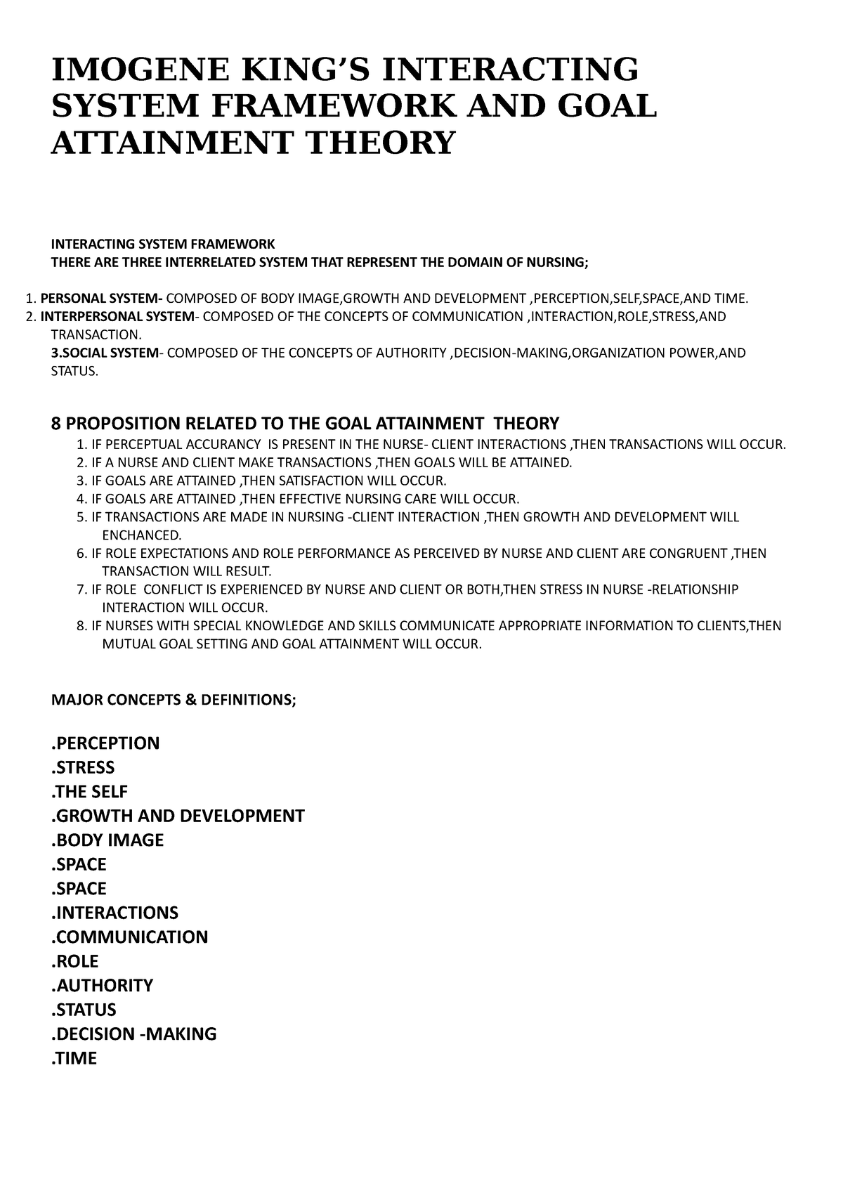 Imogene-KING - NONE - IMOGENE KING’S INTERACTING SYSTEM FRAMEWORK AND ...